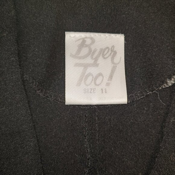 Vintage Byer Too! Black Long Sleeve Jumpsuit Size 11 (Med) Elastic Waist - Picture 9 of 9